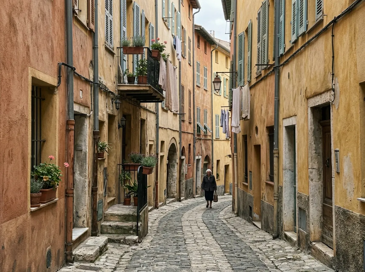 Façades niçoises ocre, vieille ville